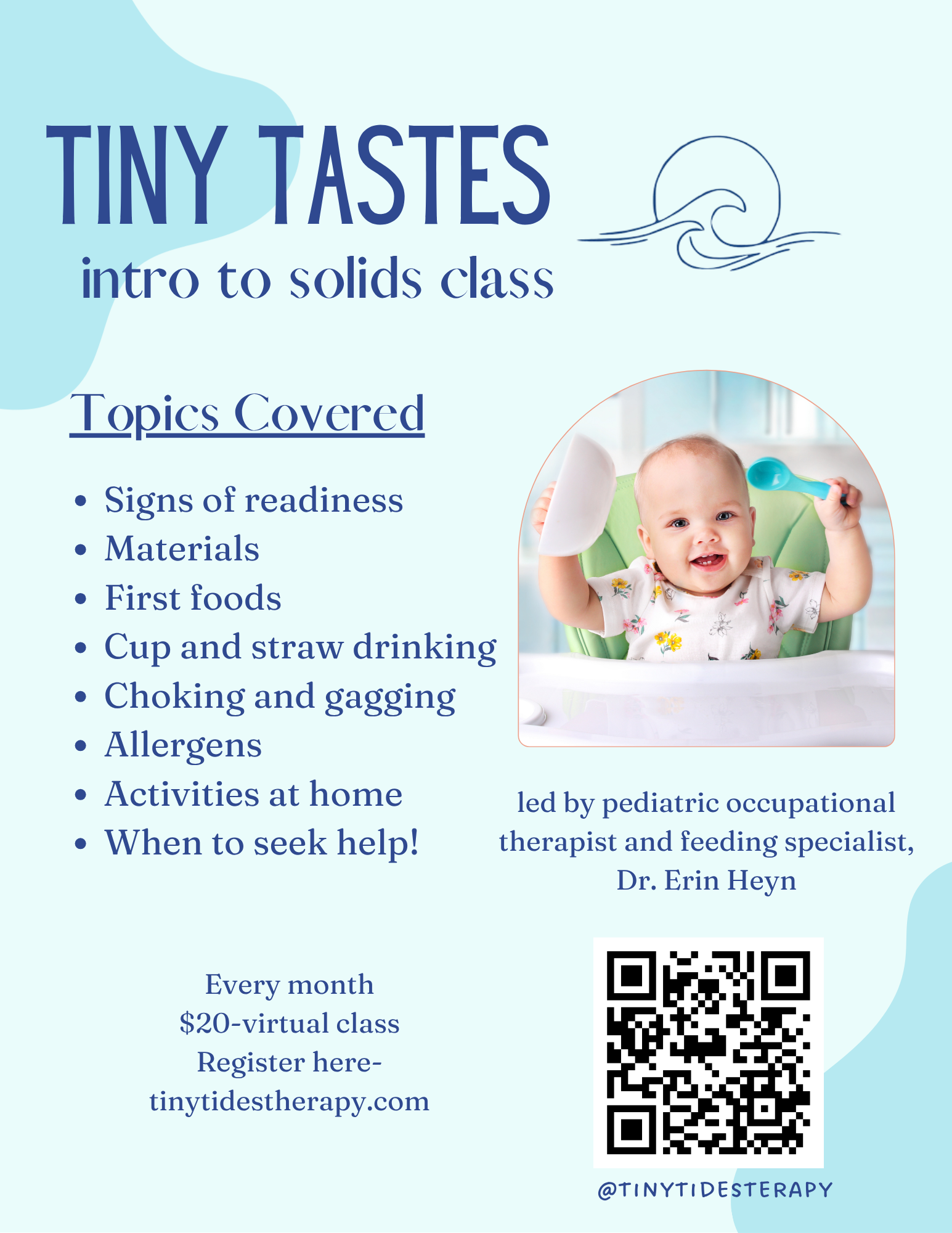 Virtual Intro to Solids Class, occupational therapy, lactation, infant feeding