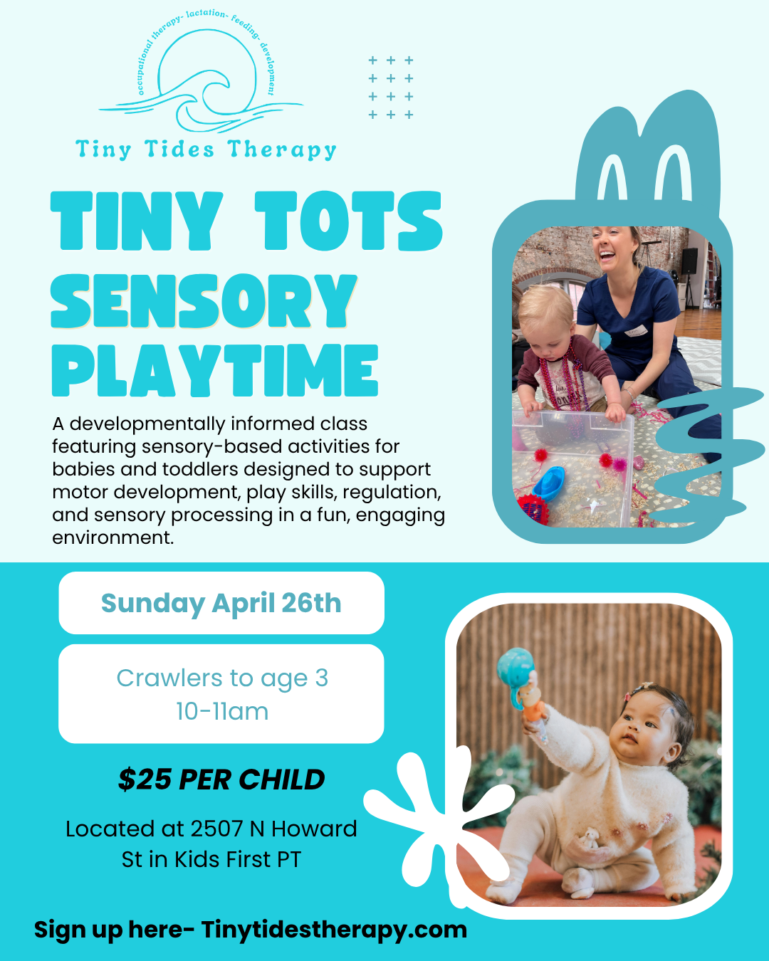 Tiny Tots Sensory Playtime, occupational therapy, lactation, infant feeding